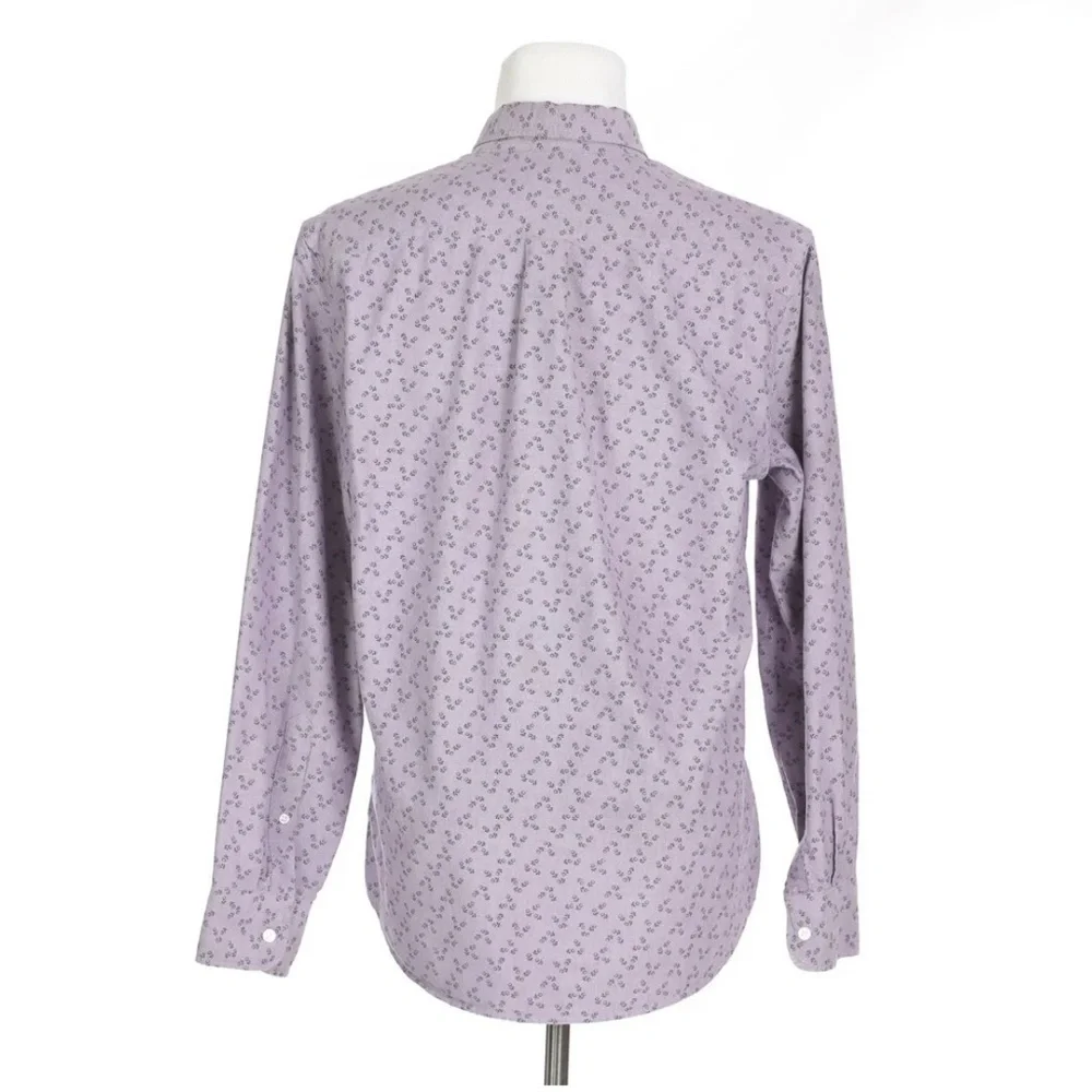 J Crew Flex Purple Button Front Long Sleeve Shirt‎ Mens XL, 17.5, Style H4730